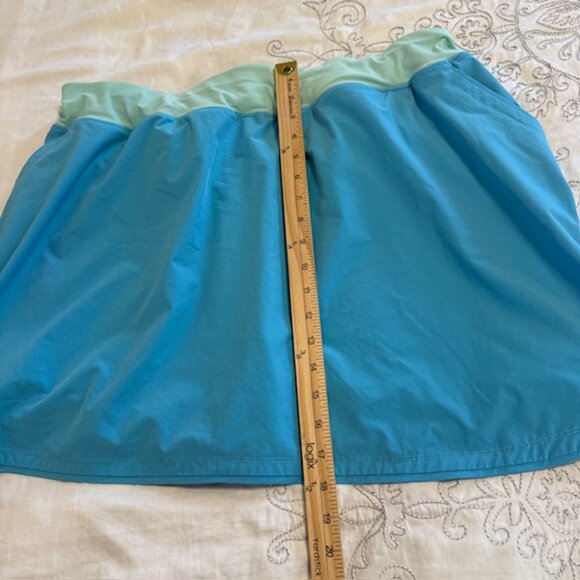 Lands' End Women's Quick Dry Board Skort Swim Skirt Blue Color Block Size 22W - Picture 9 of 10